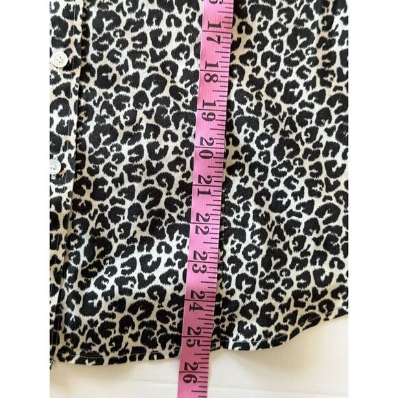 Talbots Blouse 12P Animal Print Leopard Preppy Career Shirt Office Wear No Iron - Picture 13 of 14
